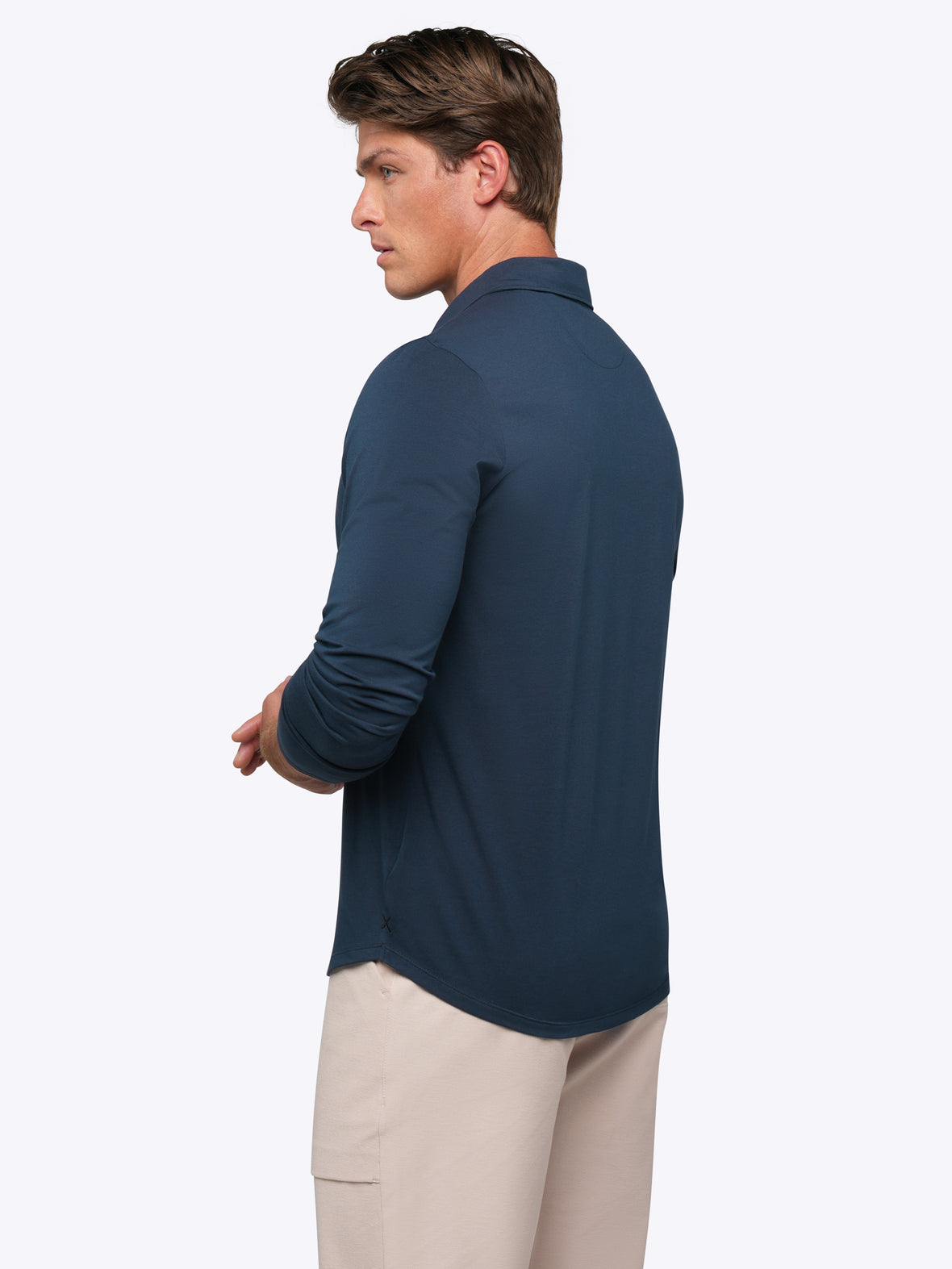 AO Long Sleeve Polo | Pacific Blue Signature-Fit PYCA Pro®