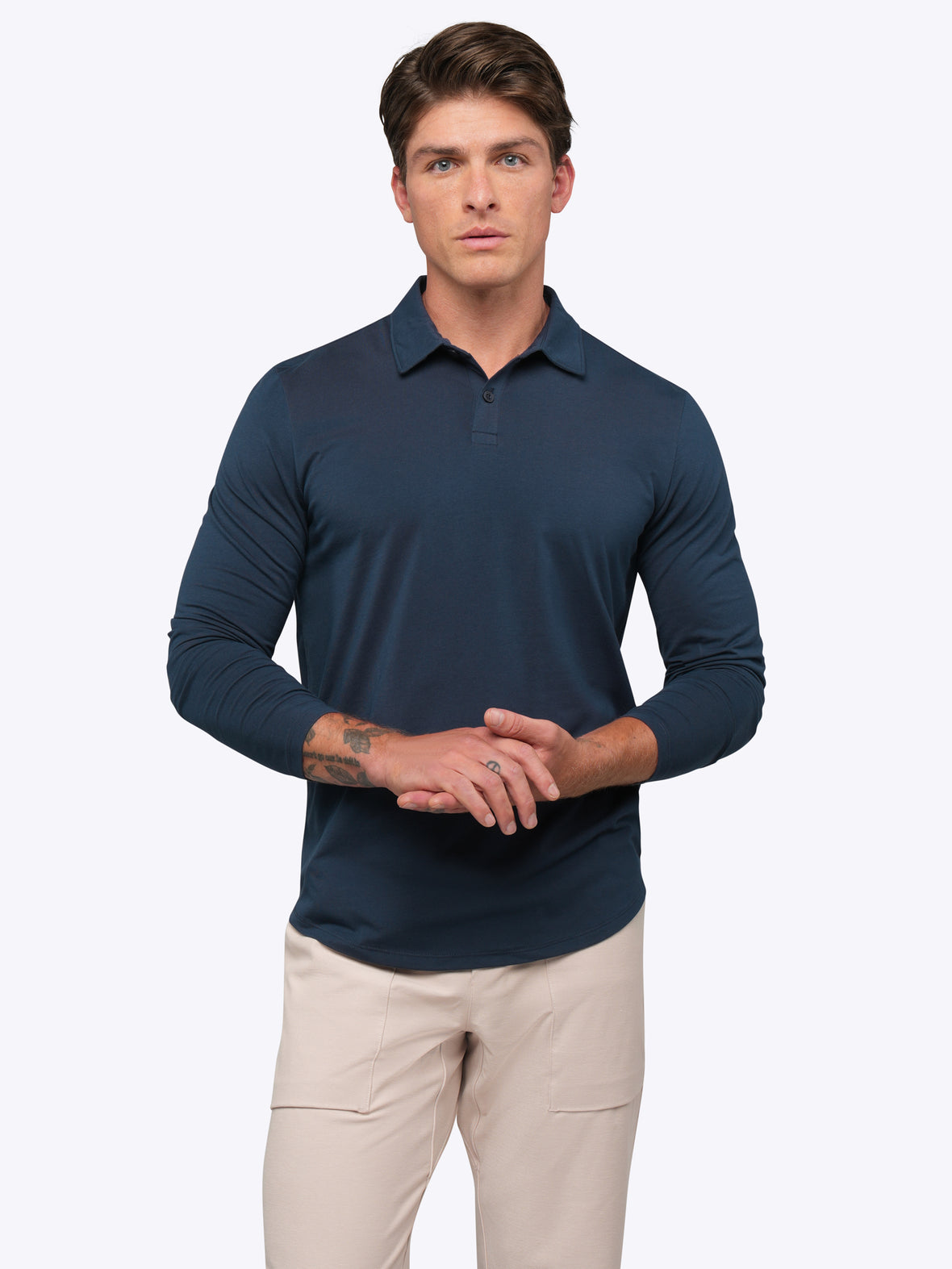AO Long Sleeve Polo | Pacific Blue Signature-Fit PYCA Pro®