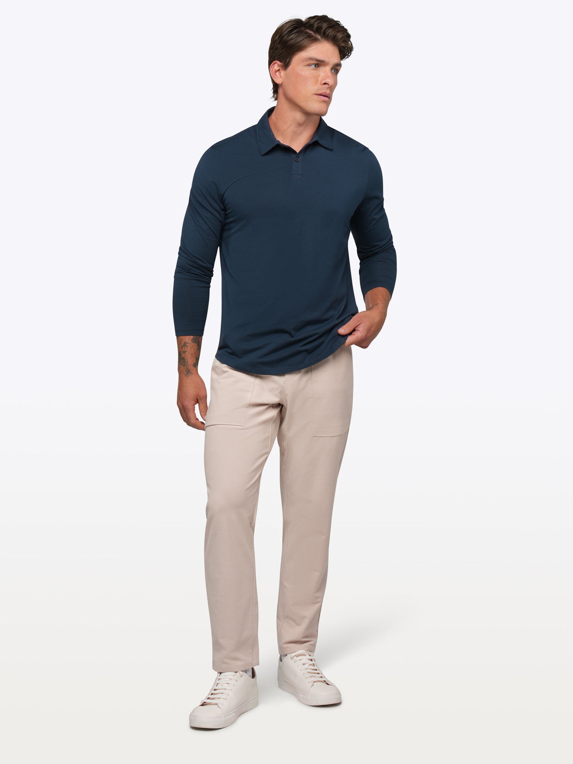 AO Long Sleeve Polo | Pacific Blue Signature-Fit PYCA Pro®