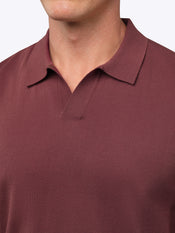 Riviera Knit Long Sleeve Polo | Merlot Signature-Fit