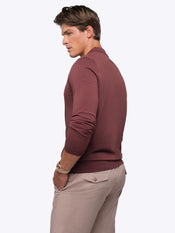 Riviera Knit Long Sleeve Polo | Merlot Signature-Fit