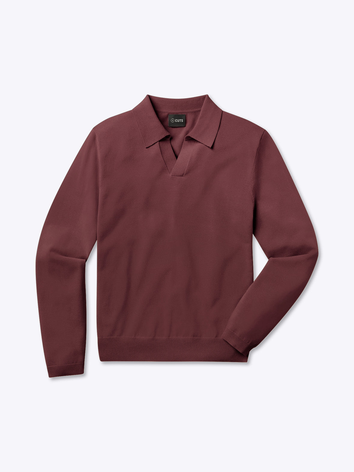 Riviera Knit Long Sleeve Polo | Merlot Signature-Fit