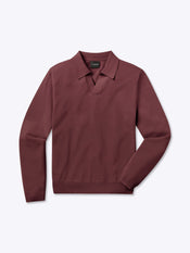 Riviera Knit Long Sleeve Polo | Merlot Signature-Fit