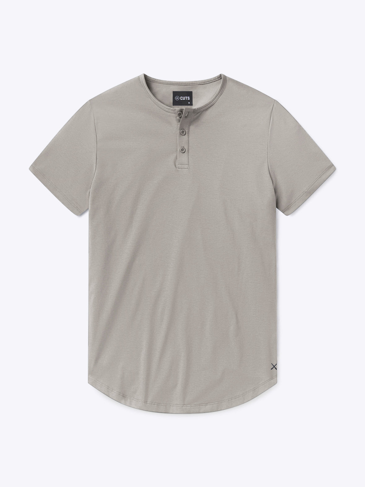 AO Henley Curve-Hem Tee | Morning Dove Signature-Fit PYCA Pro®