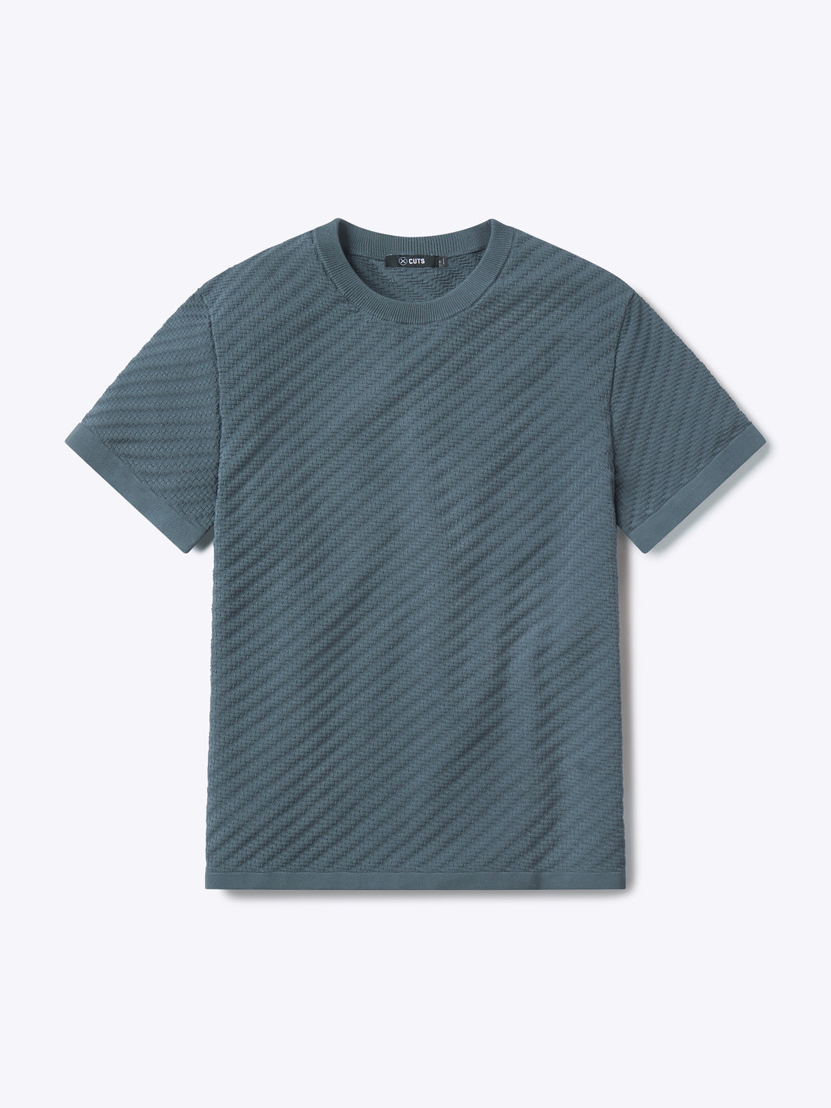 Riviera Knit Textured Tee | Naples Blue Signature-Fit