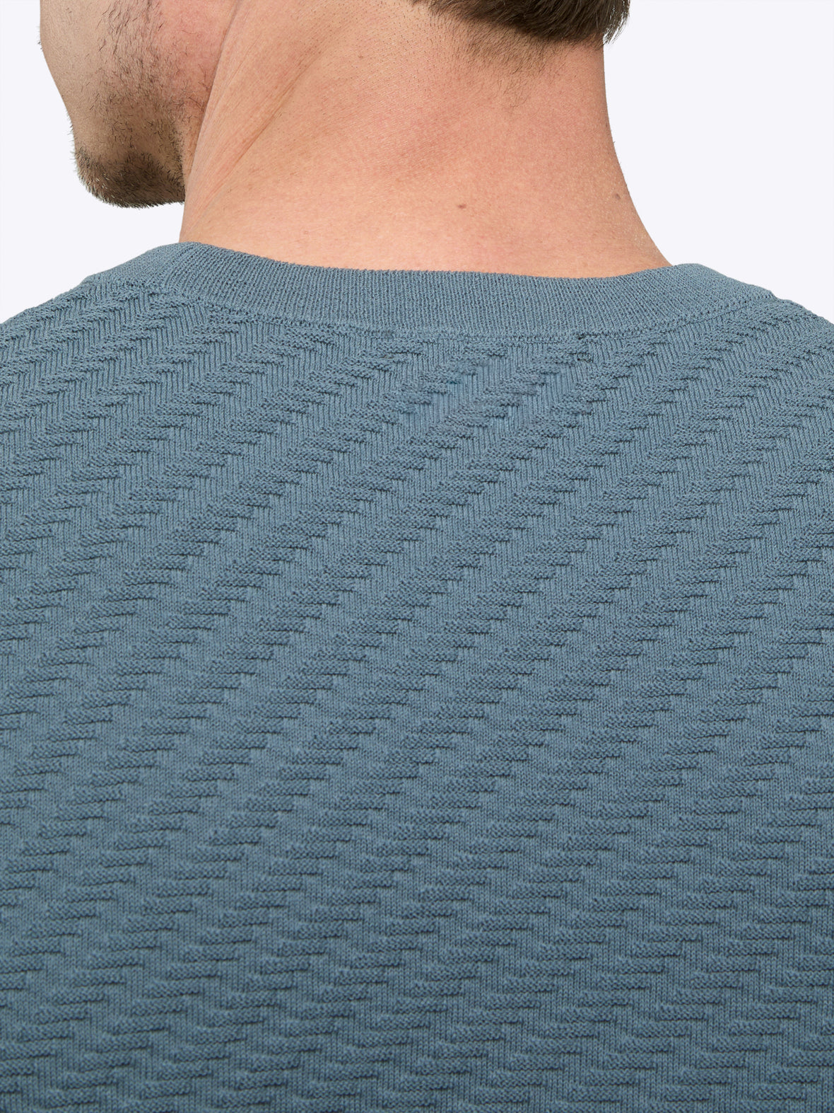 Riviera Knit Textured Tee | Naples Blue Signature-Fit