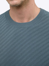 Riviera Knit Textured Tee | Naples Blue Signature-Fit