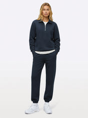 Divine Fleece Oversized Q-Zip | Obsidian