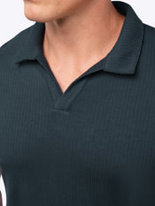 SoHo Ribbed Polo | Obsidian Signature-Fit