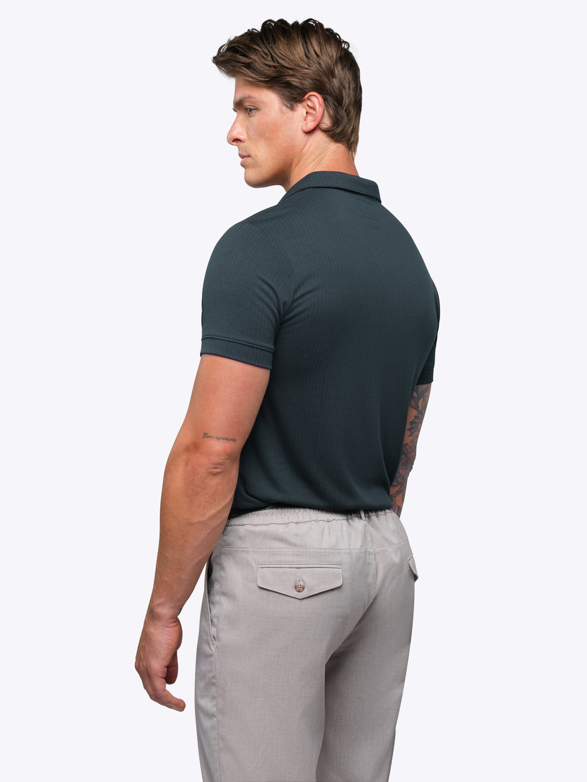 SoHo Ribbed Polo | Obsidian Signature-Fit