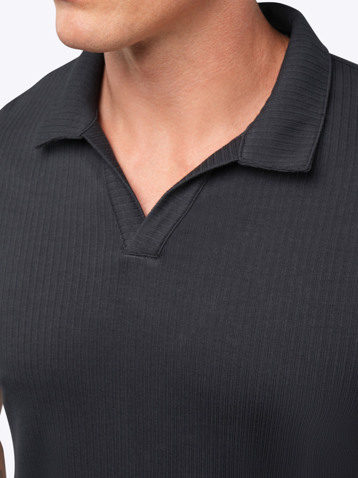 SoHo Ribbed Polo | Obsidian Signature-Fit
