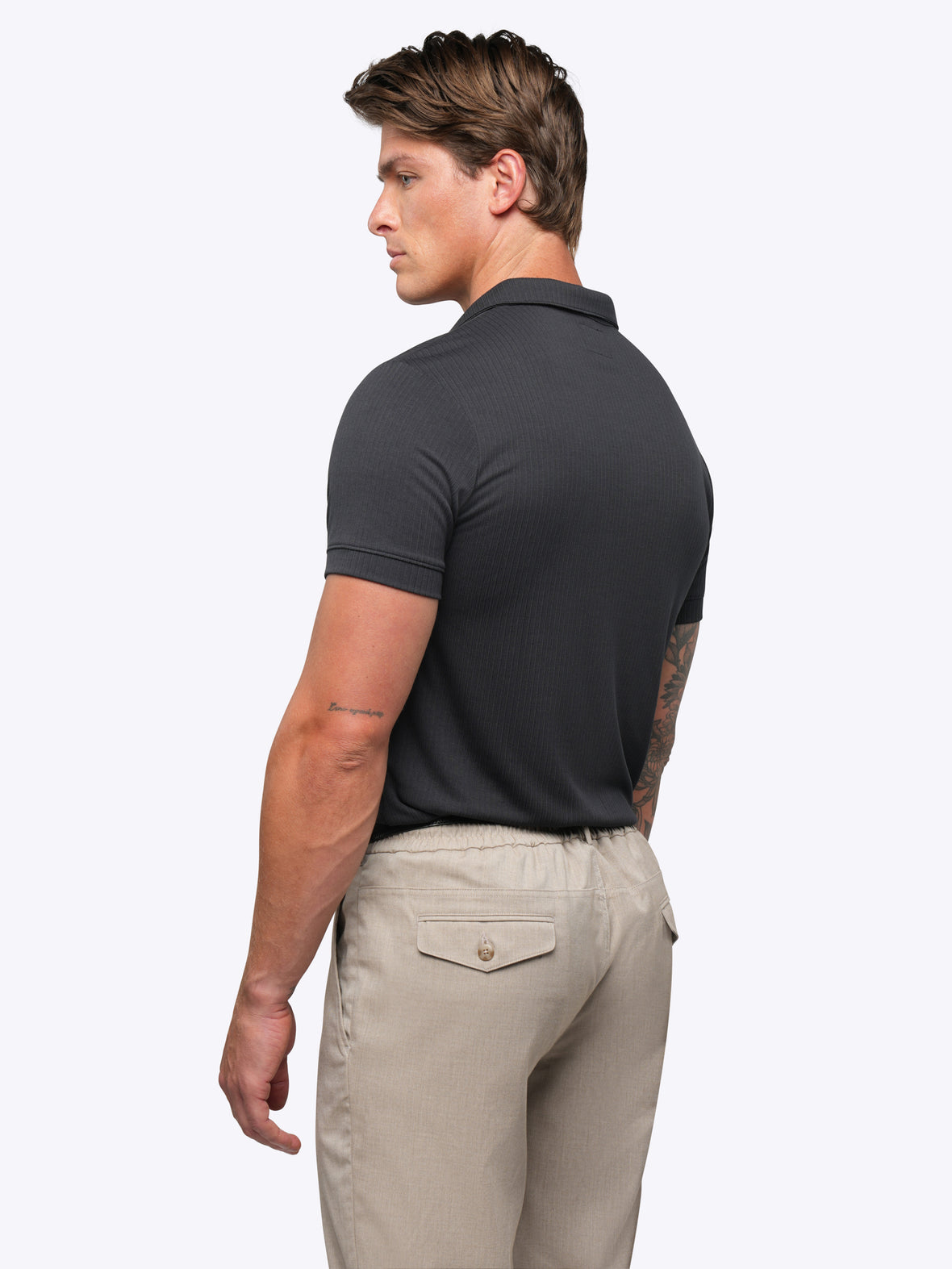 SoHo Ribbed Polo | Obsidian Signature-Fit