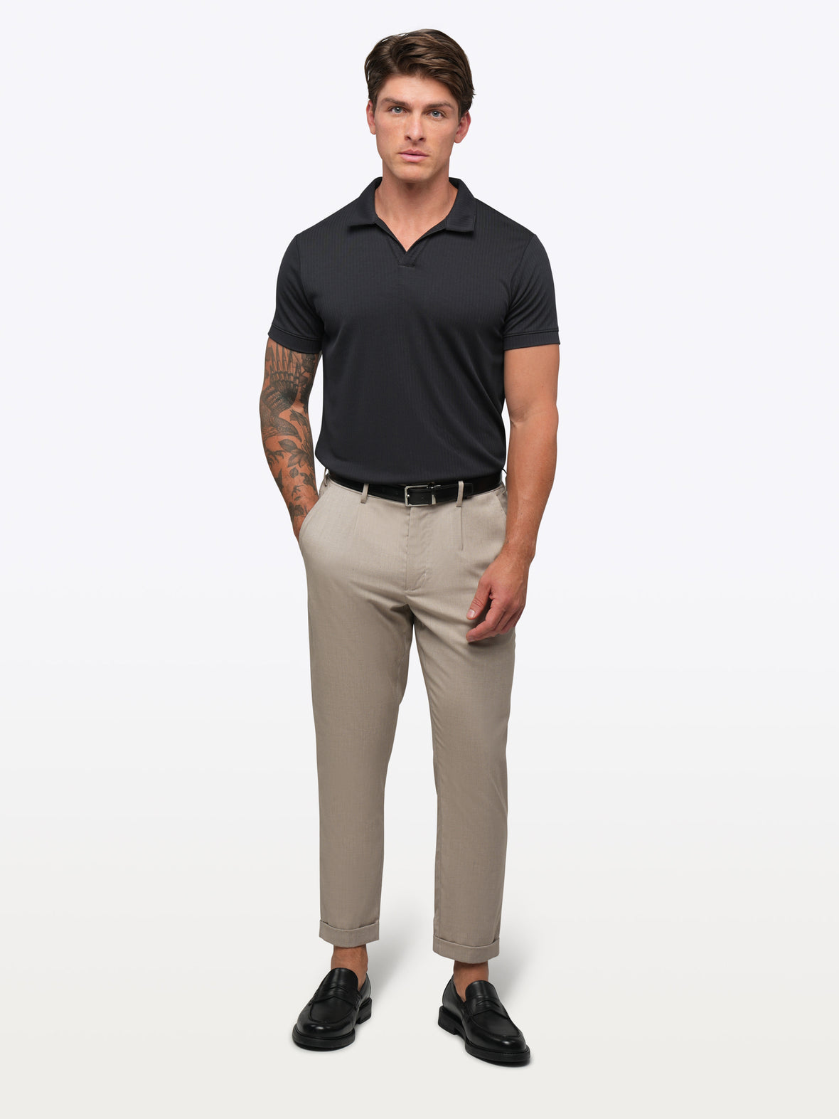 SoHo Ribbed Polo | Obsidian Signature-Fit