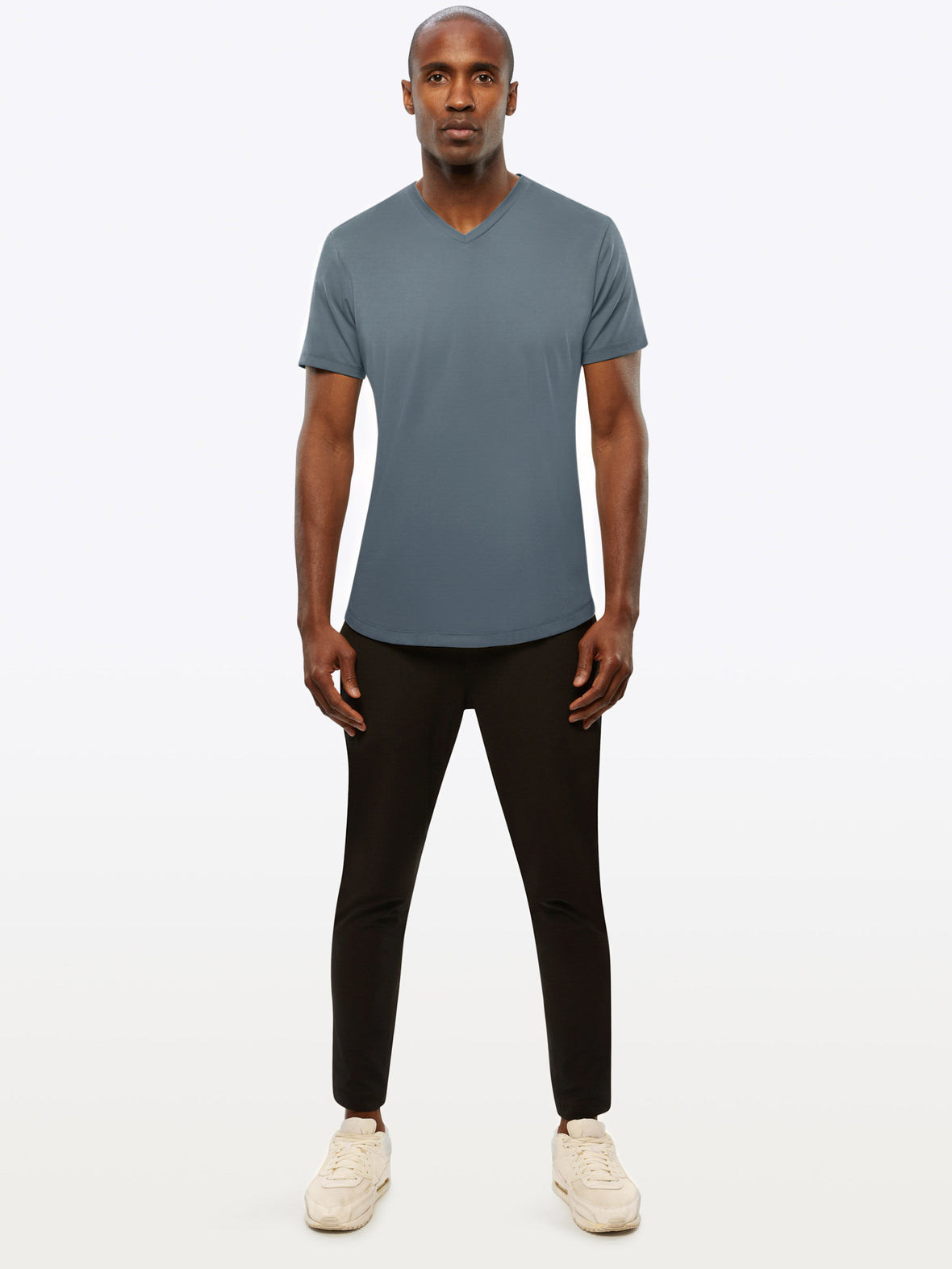 AO V-Neck Curve-Hem Tee | Ocean Storm Signature-fit PYCA Pro®