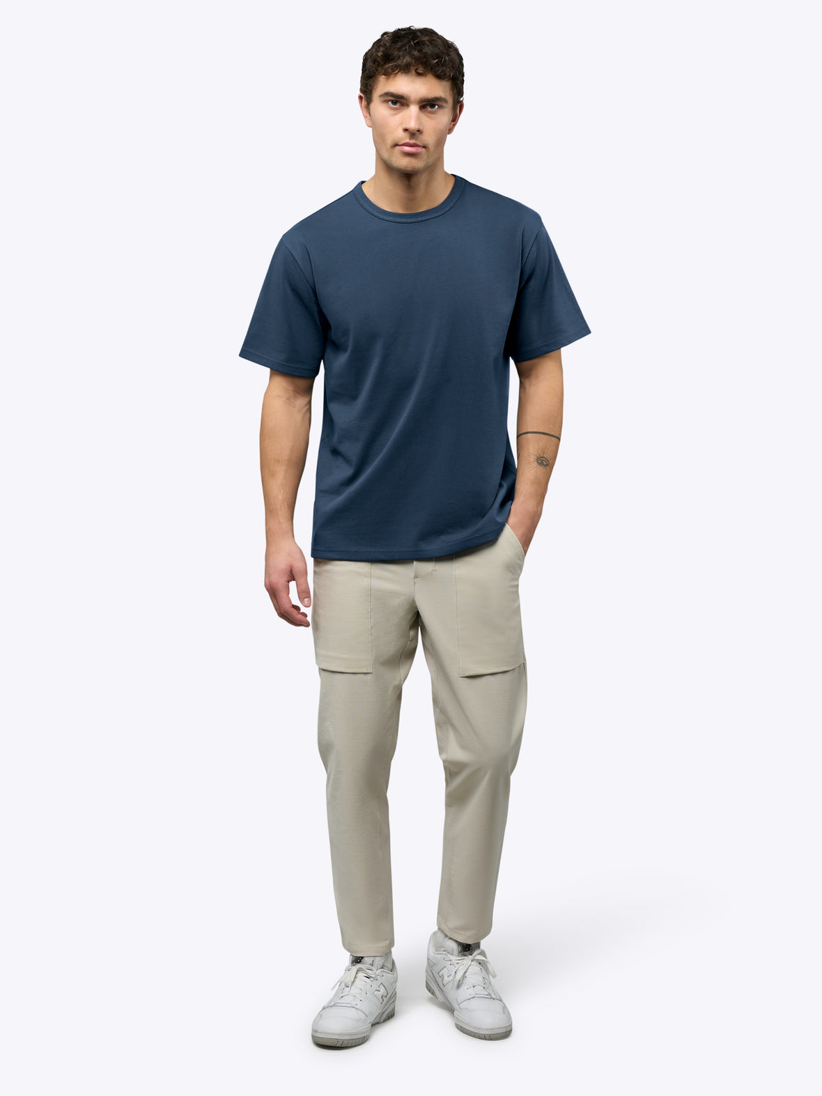 Overtime Oversized Tee | Pacific Blue Relaxed-Fit