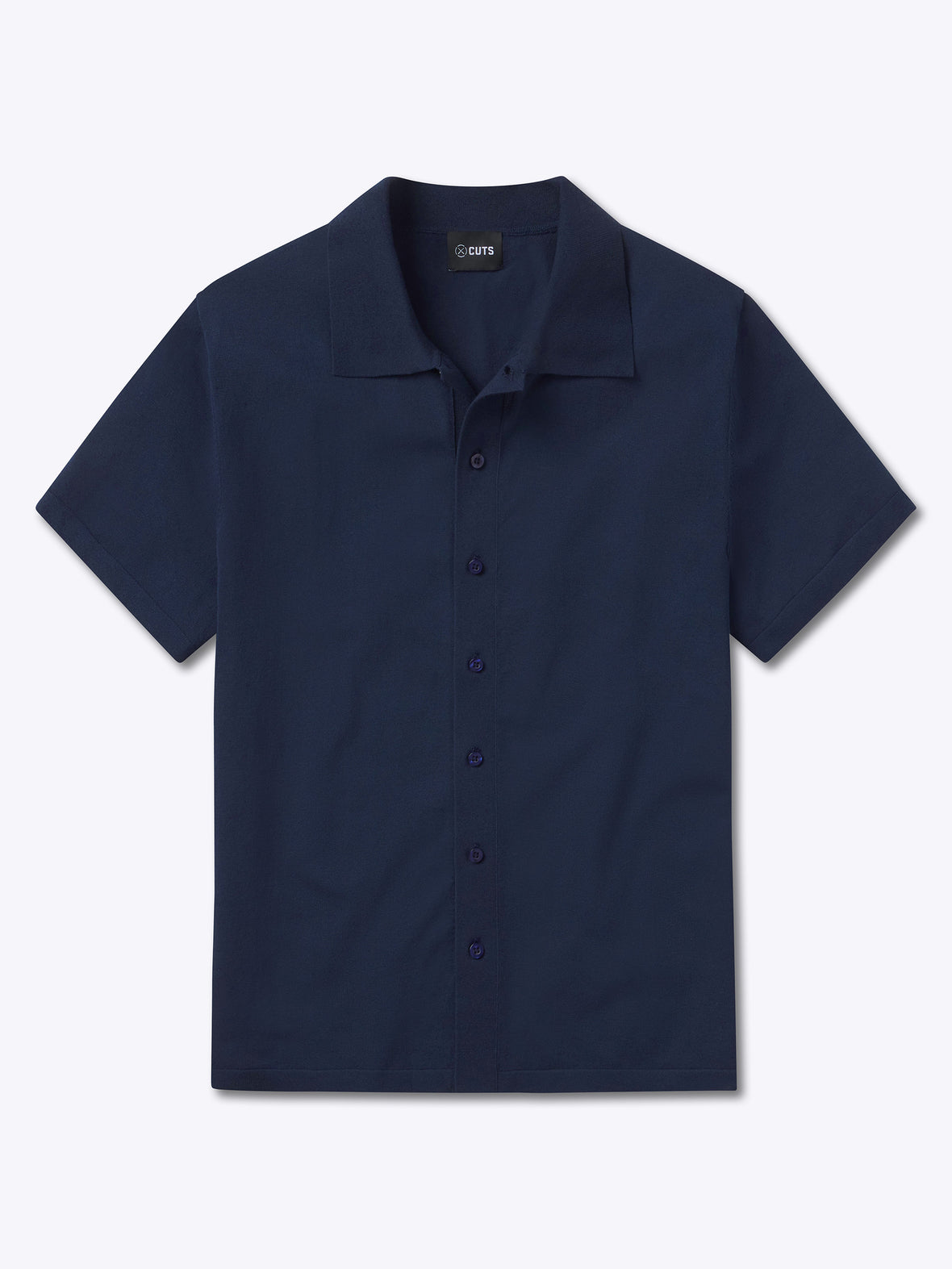 Riviera Knit Button Up | Pacific Blue Signature-Fit