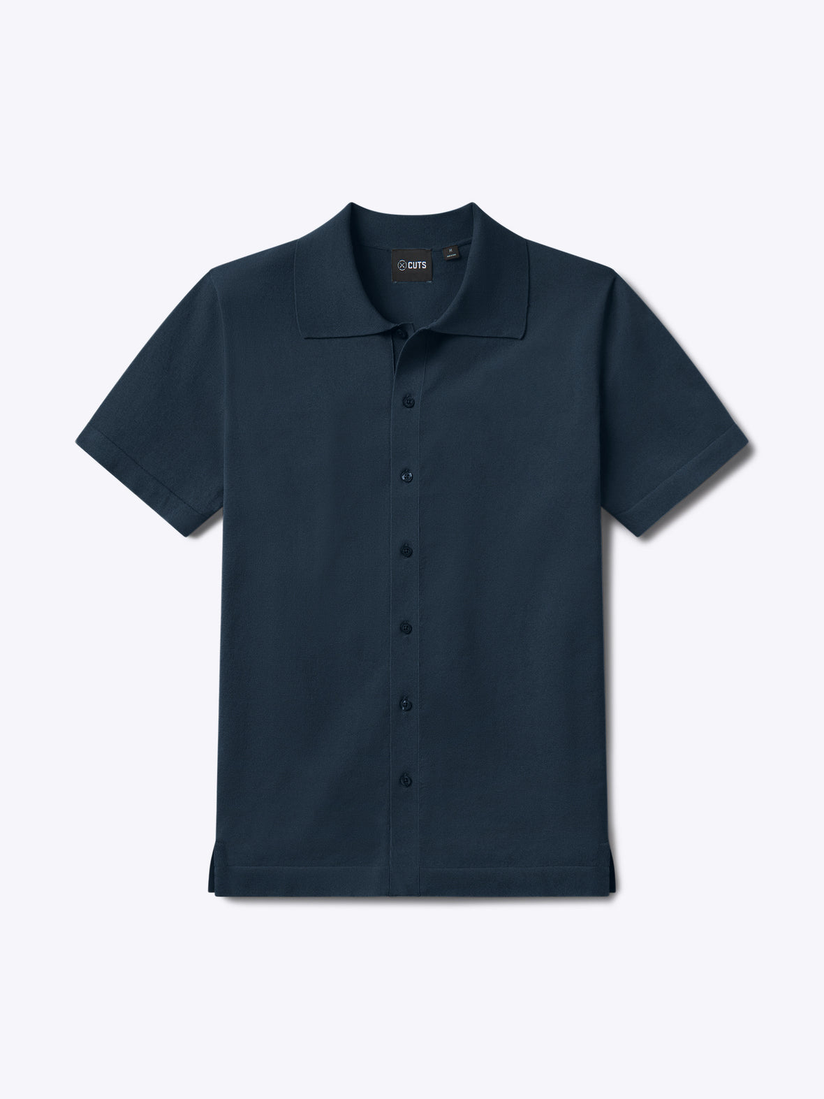 Riviera Knit Button Up | Pacific Blue Signature-Fit