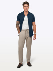 Riviera Knit Button Up | Pacific Blue Signature-Fit