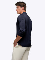 Riviera Knit Long Sleeve Button Up | Pacific Blue Signature-Fit