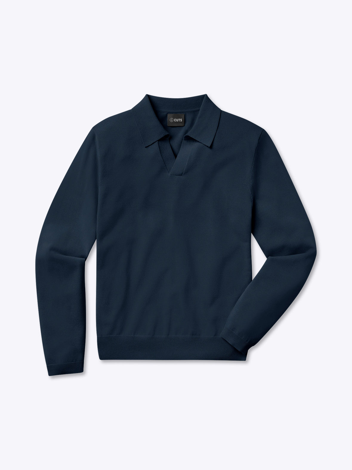 Riviera Knit Long Sleeve Polo | Pacific Blue Signature-Fit