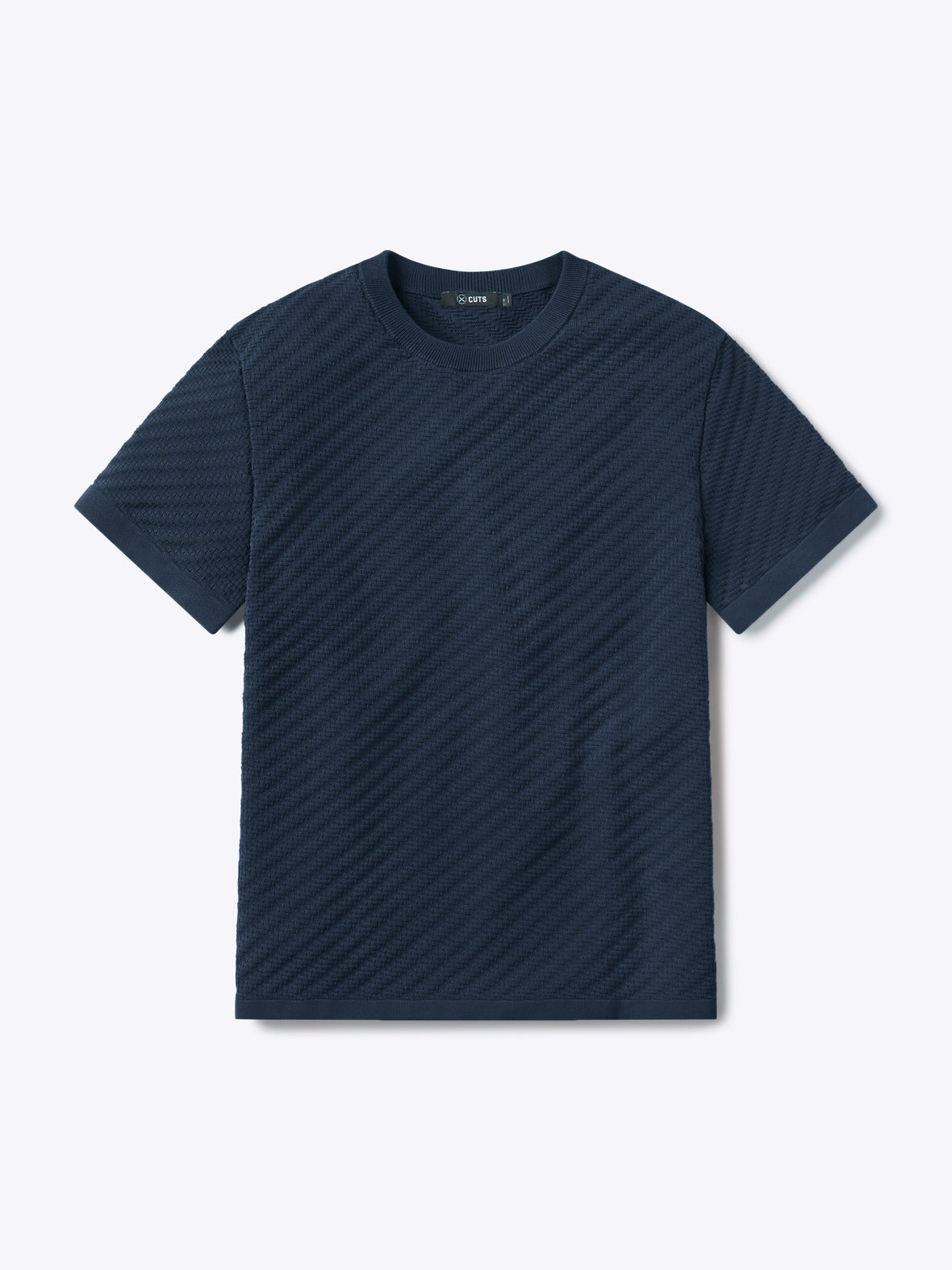 Riviera Knit Texture Tee | Pacific Blue Signature-Fit