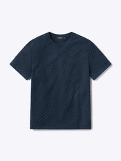 Riviera Knit Texture Tee | Pacific Blue Signature-Fit