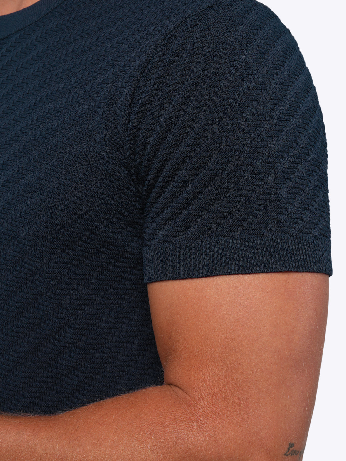 Riviera Knit Texture Tee | Pacific Blue Signature-Fit