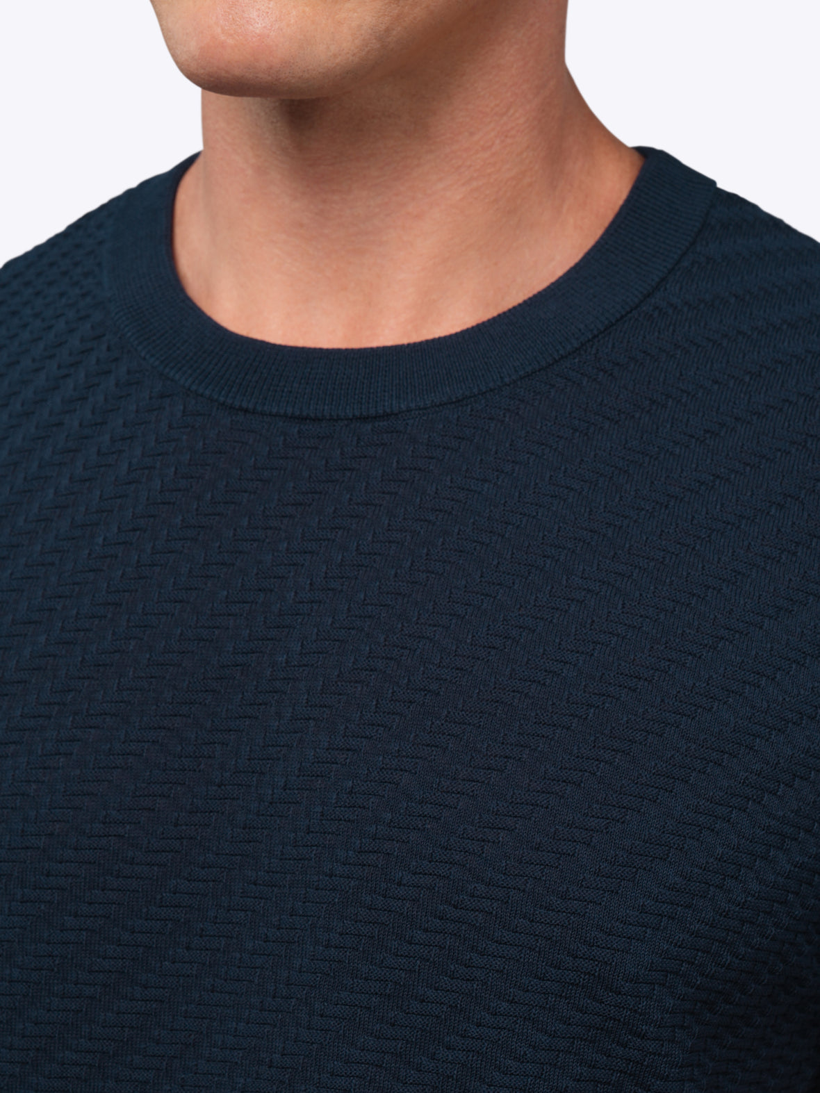 Riviera Knit Texture Tee | Pacific Blue Signature-Fit