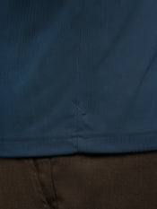 SoHo Ribbed Long Sleeve Polo | Pacific Blue Signature-Fit