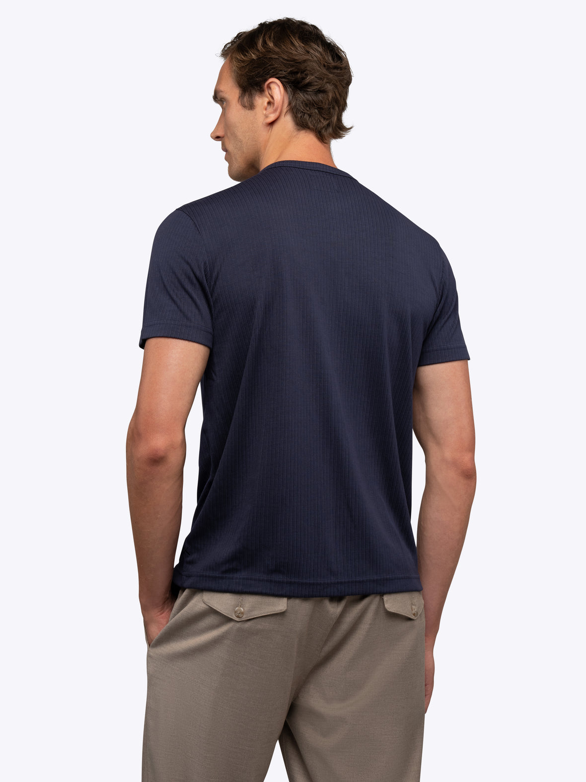SoHo Ribbed Crewneck Tee | Pacific Blue