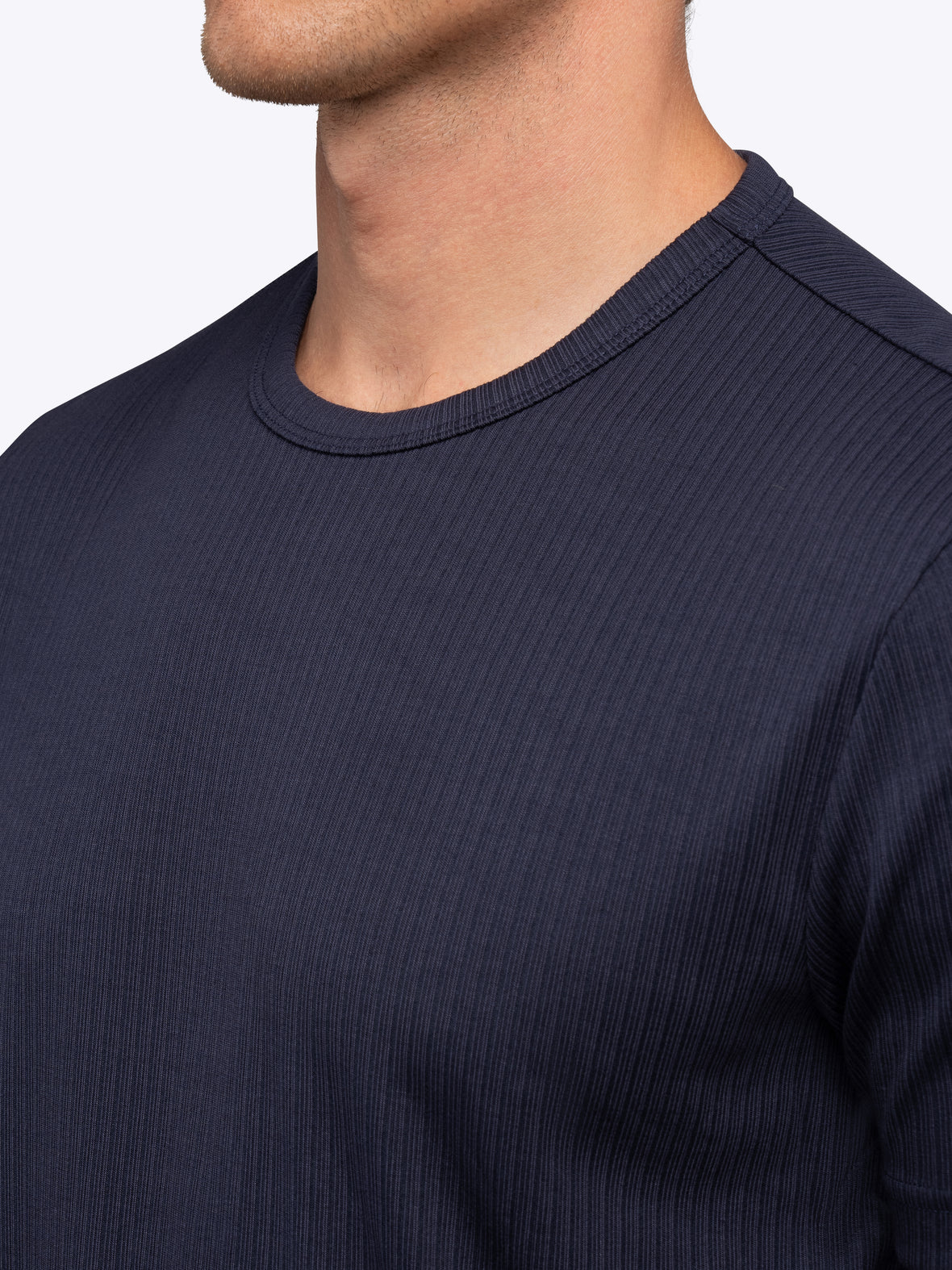 SoHo Ribbed Crewneck Tee | Pacific Blue