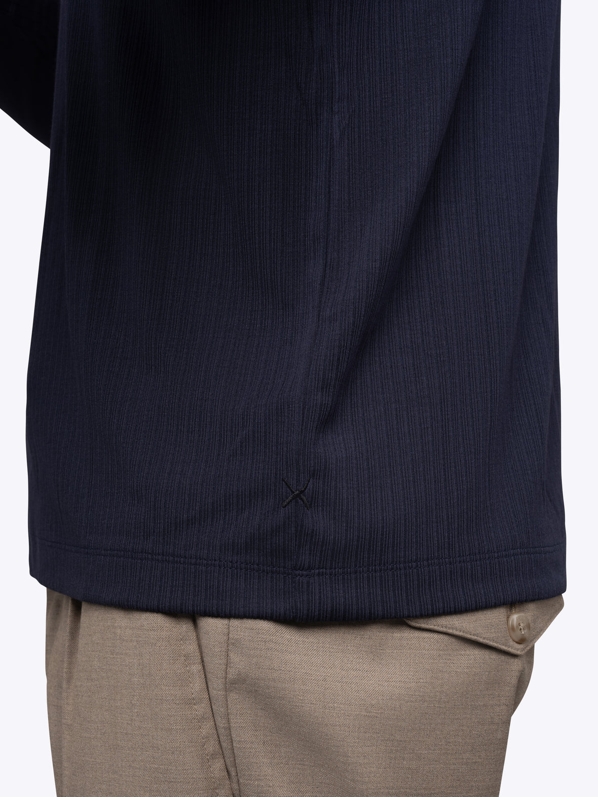 SoHo Ribbed Long Sleeve Crew Neck Tee | Pacific Blue