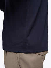 SoHo Ribbed Long Sleeve Crew Neck Tee | Pacific Blue