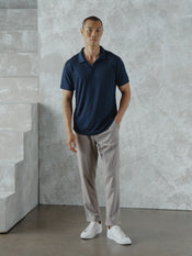 SoHo Ribbed Polo | Pacific Blue Signature-Fit