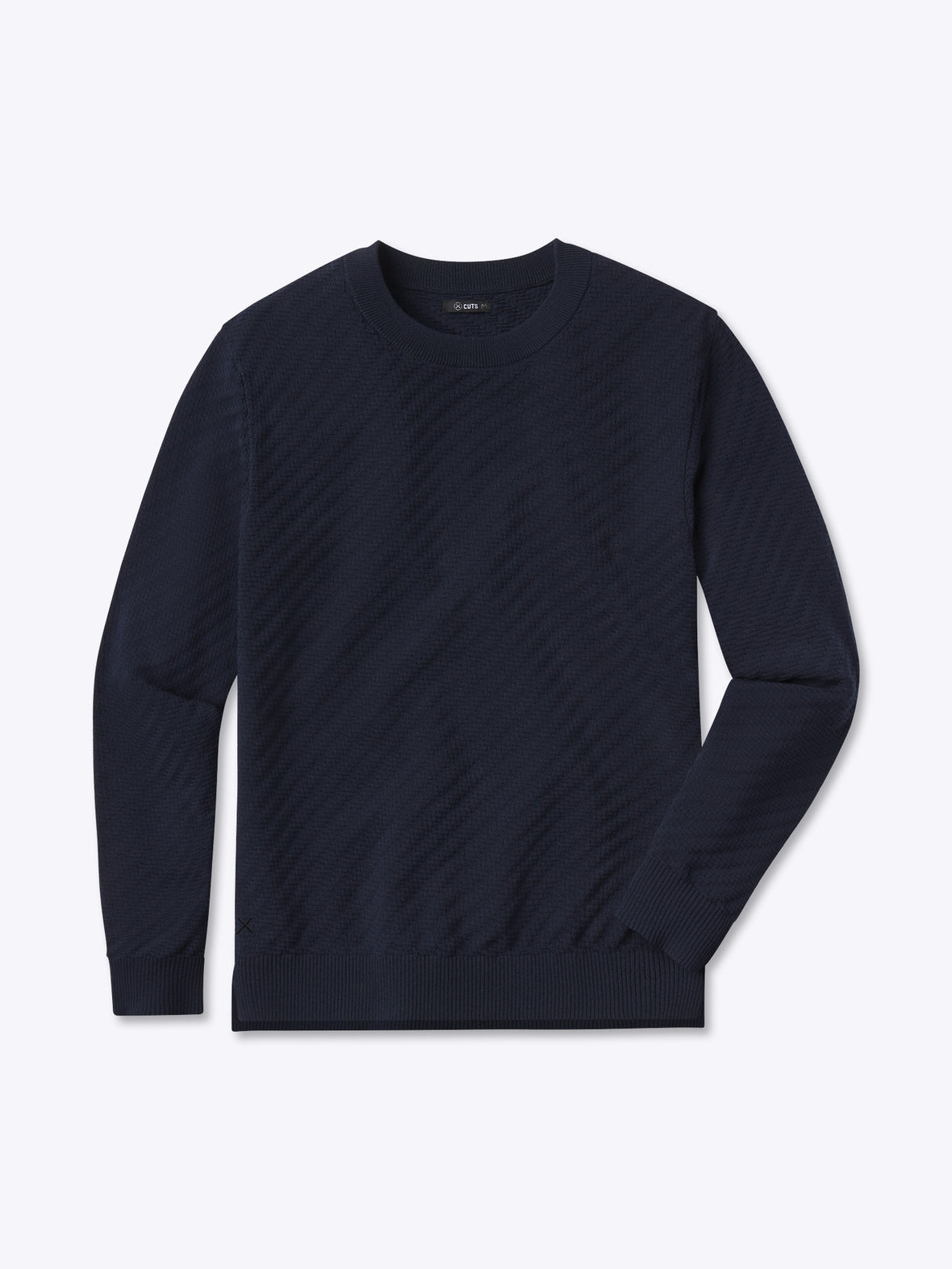 Riviera Knit Textured Sweater | Pacific Blue Signature-Fit