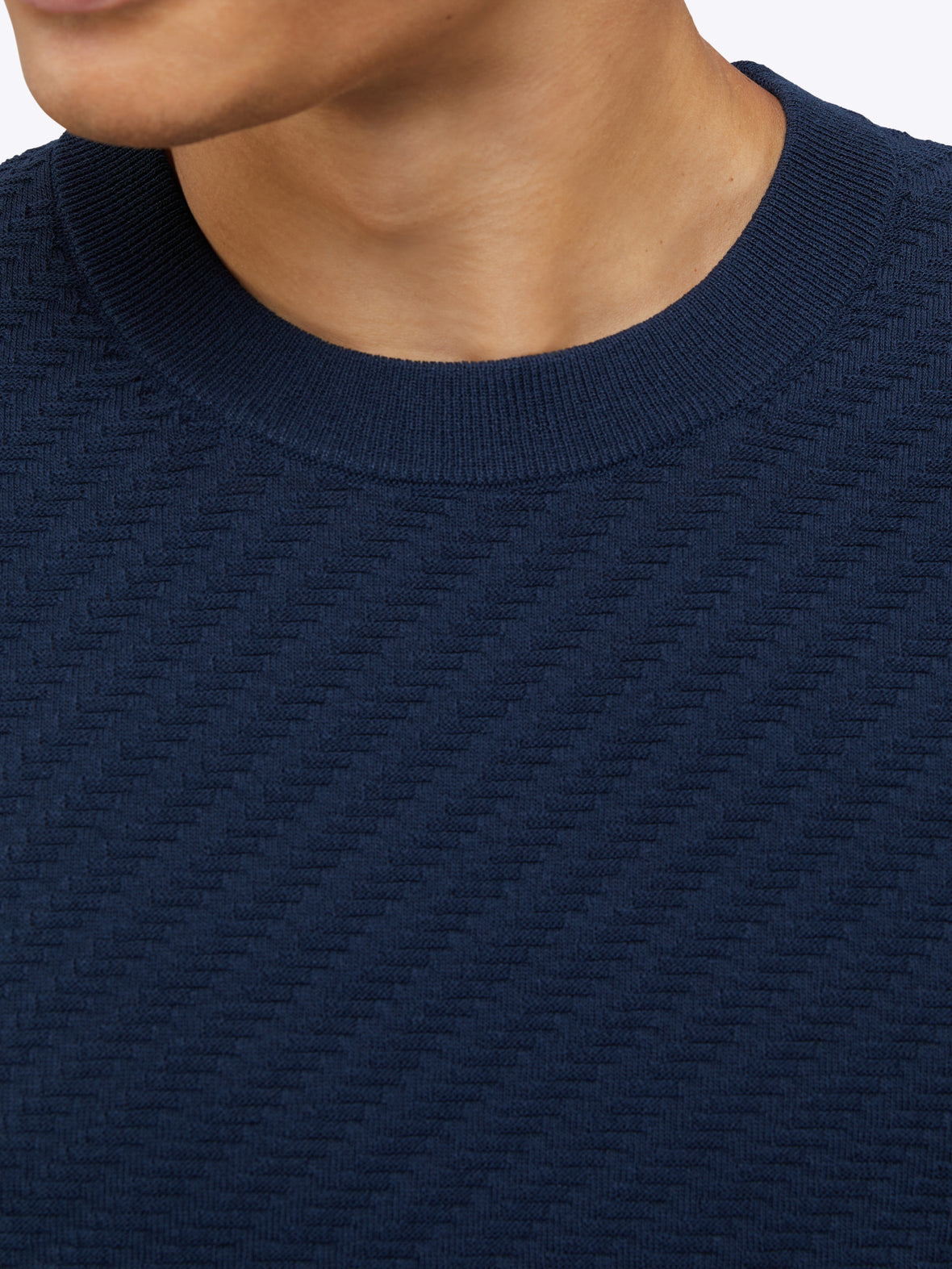 Riviera Knit Textured Sweater | Pacific Blue Signature-Fit