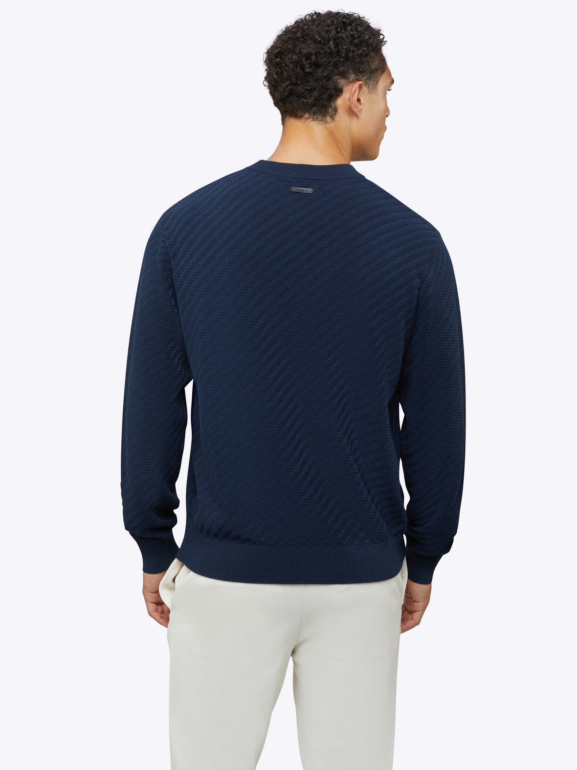 Riviera Knit Textured Sweater | Pacific Blue Signature-Fit