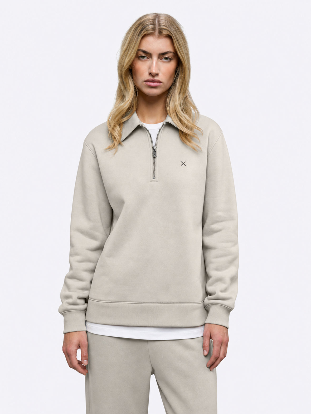 Divine Fleece Oversized Q-Zip | Parchment