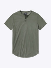 AO Henley Curve-Hem Tee | Gunmetal Signature-Fit PYCA Pro®