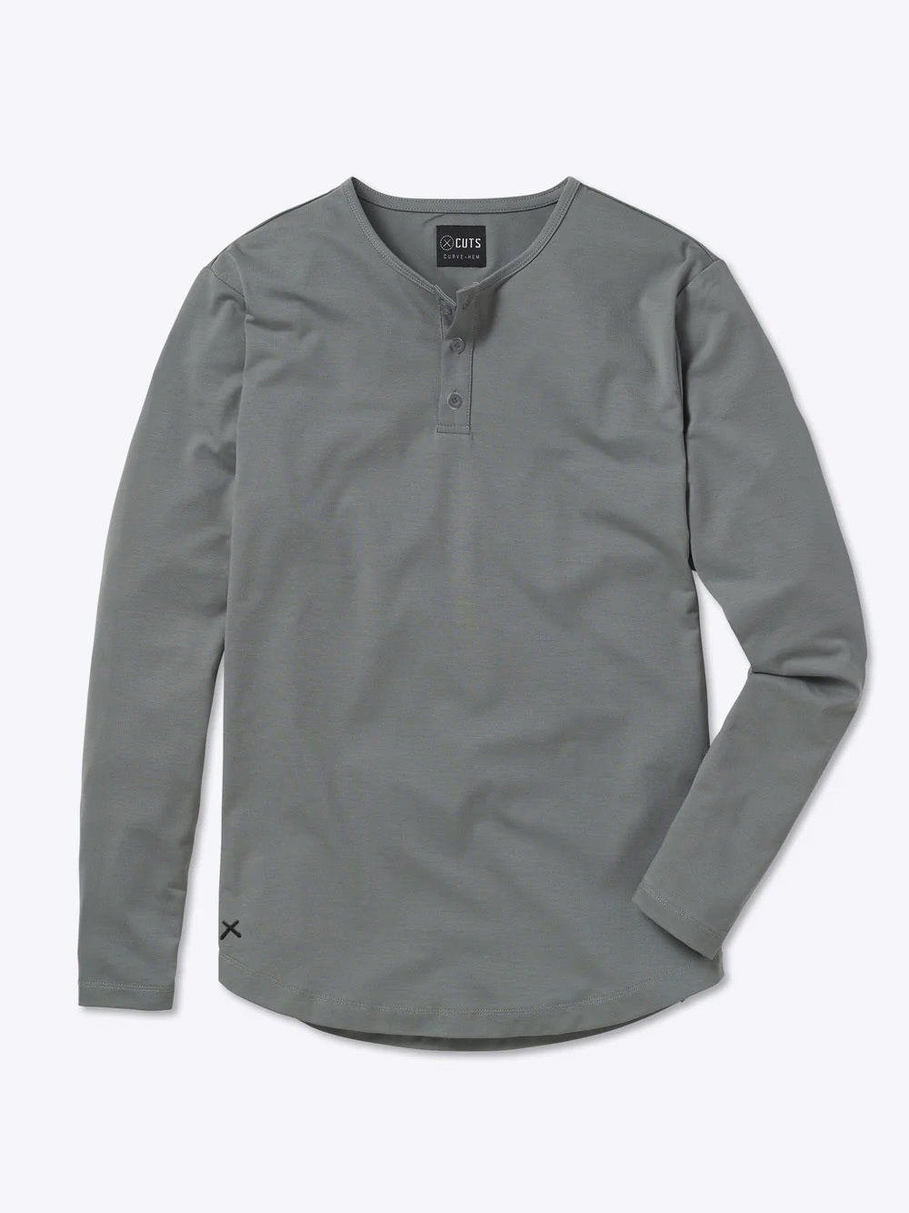 AO Long Sleeve Henley Curve-Hem | Sage Signature-fit PYCA Pro®