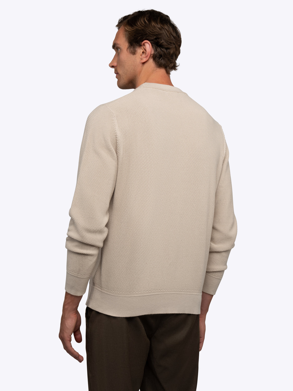 Palisade Textured Knit Crew Sweater | Sand Dune Classic-Fit