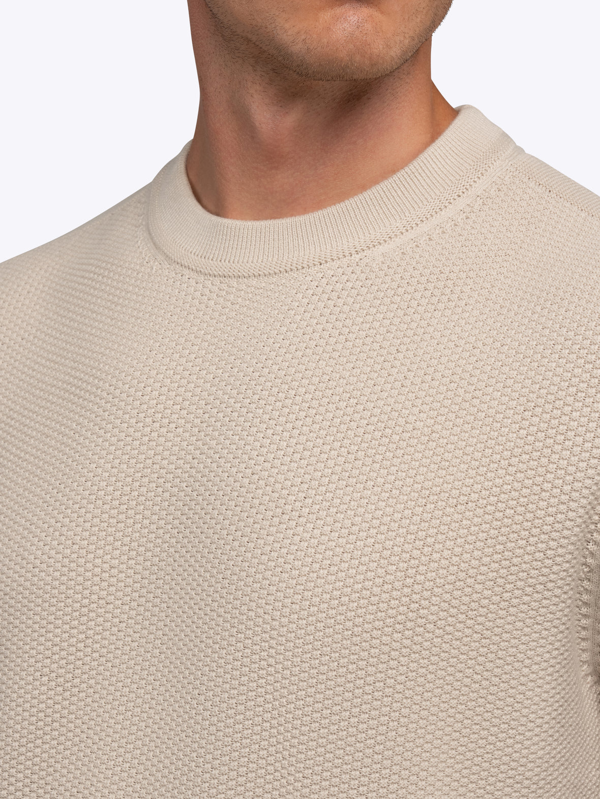 Palisade Textured Knit Crew Sweater | Sand Dune Classic-Fit