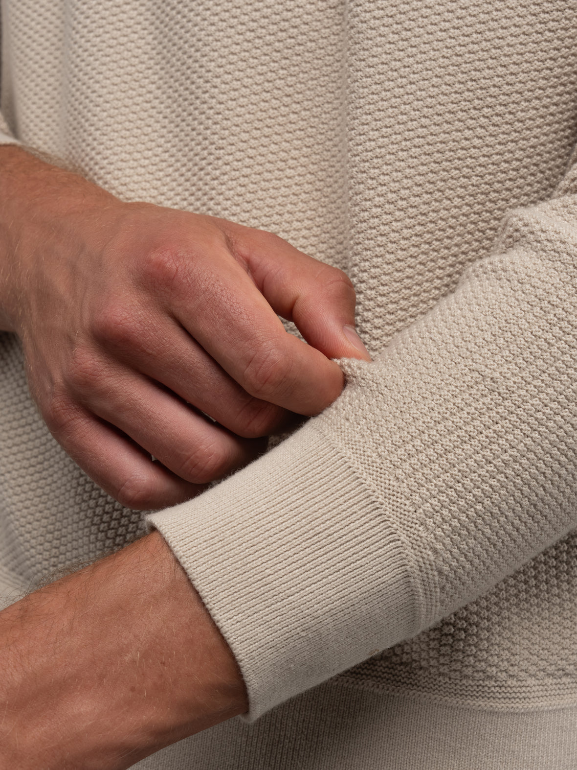 Palisade Textured Knit Crew Sweater | Sand Dune Classic-Fit