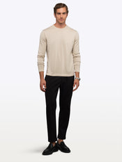 Riviera Luxe Knit Crewneck Long Sleeve Tee | Sand Dune Signature-Fit