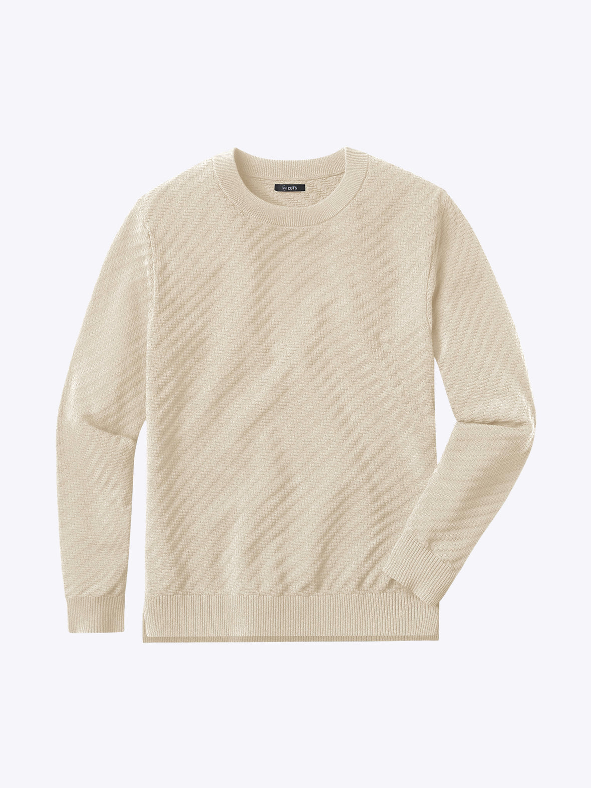 Riviera Knit Long Sleeve Textured Tee | Sand Dune Signature-Fit
