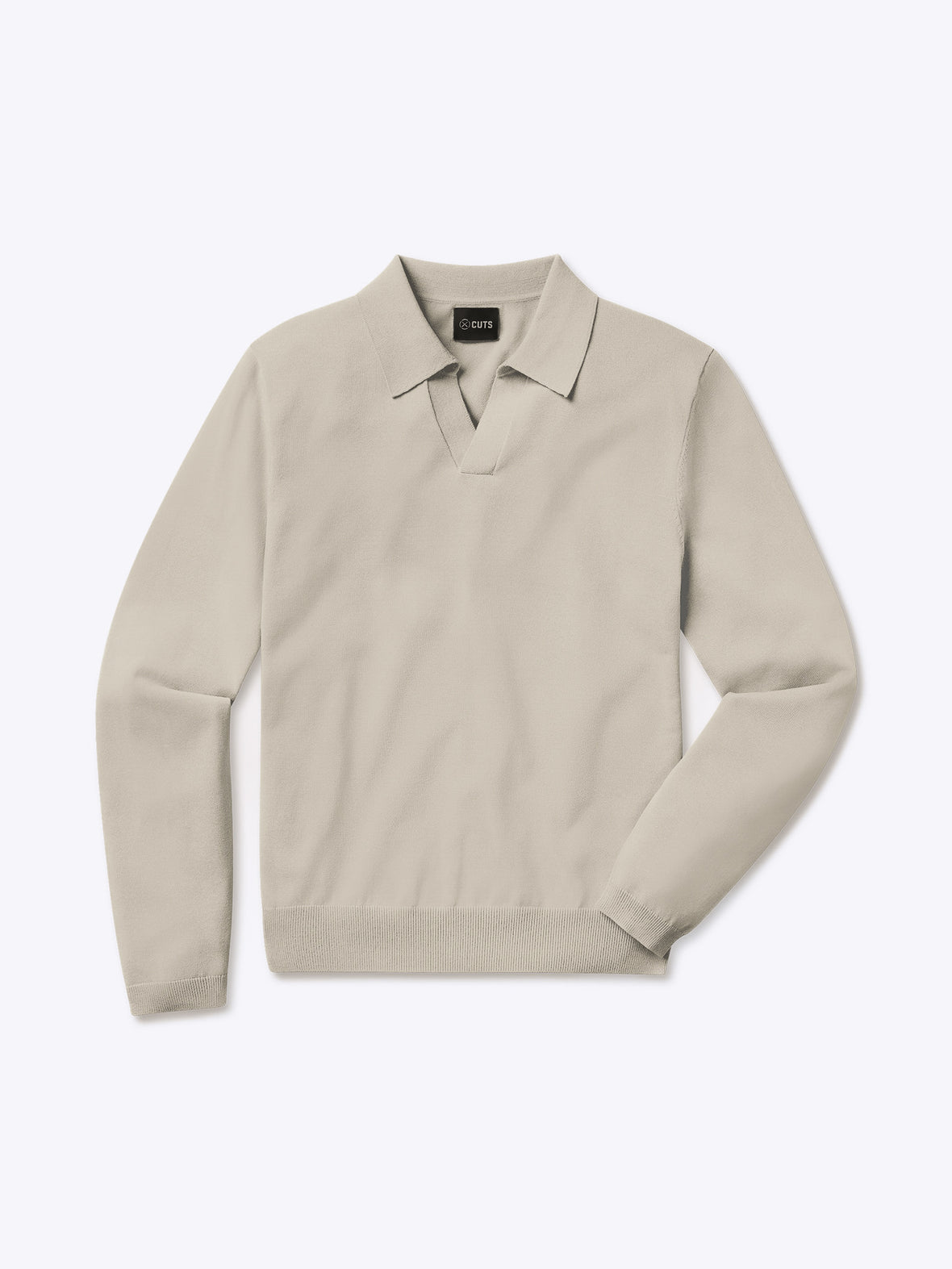 Riviera Knit Long Sleeve Polo | Sand Dune Signature-Fit