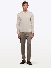SoHo Ribbed Long Sleeve Crew Neck Tee | Sand Dune
