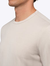 SoHo Ribbed Long Sleeve Crew Neck Tee | Sand Dune