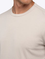 SoHo Ribbed Long Sleeve Crew Neck Tee | Sand Dune