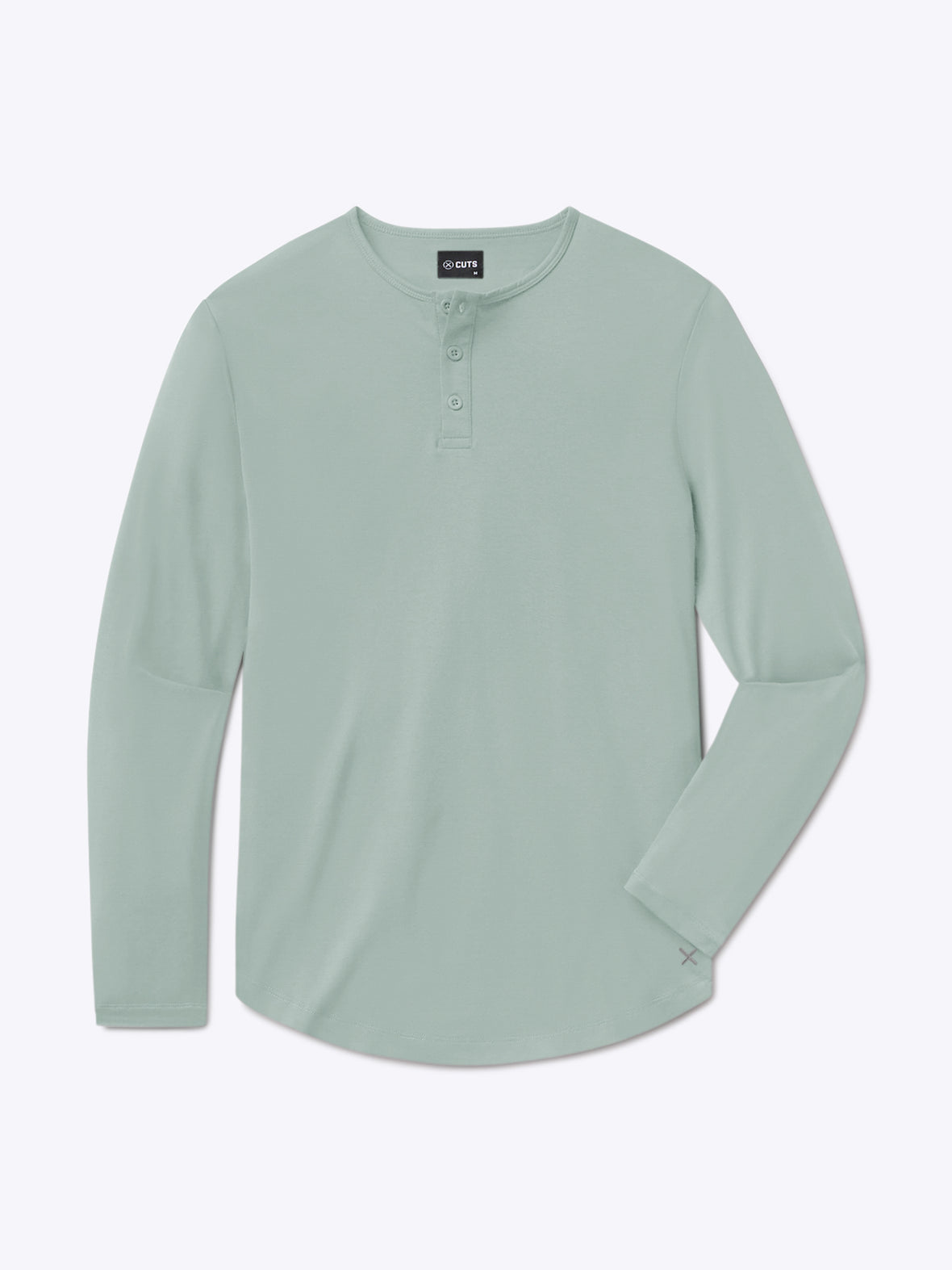 AO Long Sleeve Henley Curve-Hem Tee | Slate Grey Signature-Fit PYCA Pro®